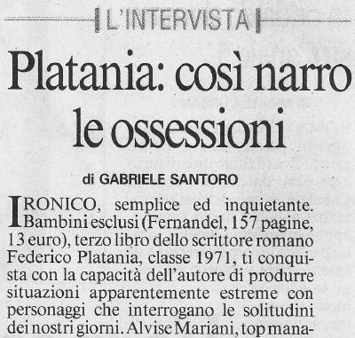 intervista sul messaggero