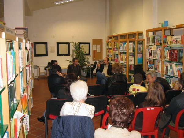 Con Saverio Fattori alla Biblioteca Civica di Granarolo (Reggio Emilia). Presentazione di "Buon lavoro" (2 maggio 2006)